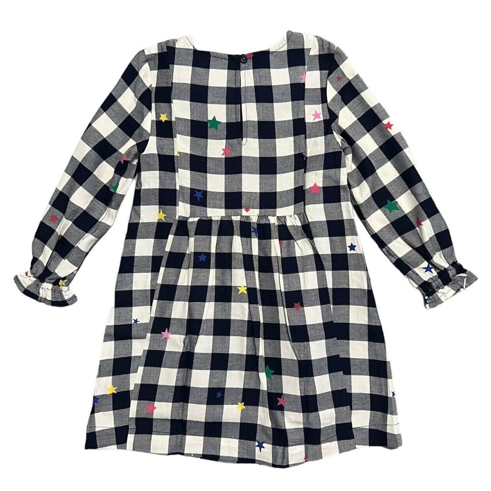 NEW Joules 4Y Navy Buffalo Plaid Stars Dress - Picture 6 of 7
